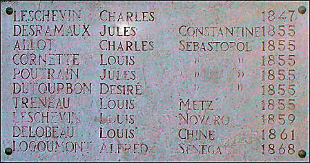Bataille de Sbastopol (juin 1854 au 9 septembre 1855).
Guerre de Cochinchine (1861-1862).